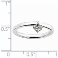 thumbnail image 4 of Diamond Sterling Silver Dangle Heart Ring, 4 of 7