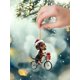 thumbnail image 3 of 1PC acrylic dachshund Christmas decorations, flat bike puppy ornaments, car mirrors, key chains, home decorations, holiday party, 3 of 5