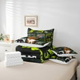 thumbnail image 6 of jejeloiu Cute Cartoon Dinosaur 7-Piece Bedding Comforter Set,Kawaii Dino Silhouette King Bedding Sets,Green Black Orange Bed Sheets For Kids,Super Cozy Room Decor Reversible, 6 of 8
