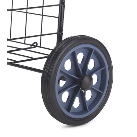 Mainstays Metal 1 Compartment Rolling Metal Shopping / Utility Cart - Black