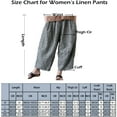 thumbnail image 3 of Women's Casual Cotton Linen Pant w/Unique Pockets Style-3 L, 3 of 3