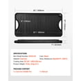 thumbnail image 2 of VEVOR Reversible Grill/Griddle, 20x10 inch Pre-Seasoned Cast Iron Griddle, Portable Rectangular Pan with Handle, Family Cookware for Indoor/Outdoor Stove Top Burner, Gas, Camping BBQ, Black, 2 of 9