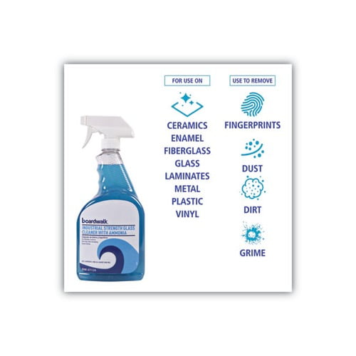 Industrial Strength Glass Cleaner with Ammonia, 32 oz Trigger Spray Bottle, 12/Carton Industrial Strength Glass Cleaner with Ammonia, 32 oz Trigger Spray Bottle, 12/Carton