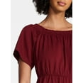 thumbnail image 5 of Time and Tru Women's Tiered Cotton Mini Dress with Flutter Sleeves, Sizes XS-XXXL, 5 of 6