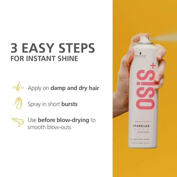 Schwarzkopf Professional OSiS+ Sparkler Finish Shine Spray, Light Control,  Detangling Aid, 7.6 oz - Walmart.com