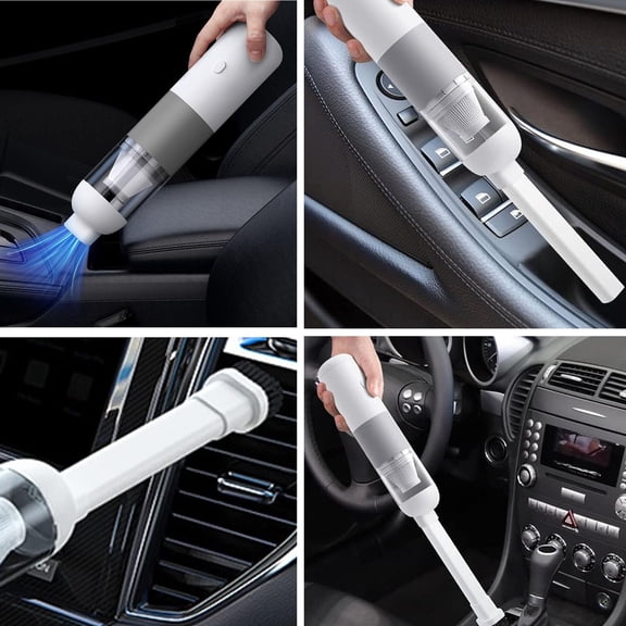 Cordless Wet/Dry Vacuum Cleaner for Car, White and Grey