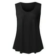 thumbnail image 4 of Scoop Neck Tank Tops for Woman Casual Summer Sleeveless O Neck Vest Tank Shirt Tunic Blouse Tops Tank Tops Black, 4 of 6