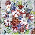 thumbnail image 1 of Metal Light Switch Plate Cover Cotton Flower Bouquet Pastel Blue FLW015, 1 of 13