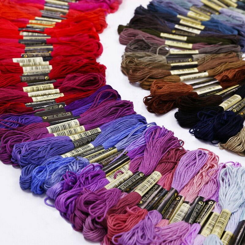 50 Color Egyptian Cross Stitch Cotton Sewing Skeins Embroidery Thread Floss HE