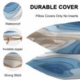 thumbnail image 4 of Waterproof Throw Pillow Covers Set of 2, 18x18 Inch Blue Brown Decorative Pillowcases Outdoor Pillow Slip Cushion Covers Set for Couch Tent Gradient Geometric White Water Stripes Modern, 4 of 7