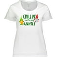 thumbnail image 3 of Inktastic Chillin' with My Gnomes Women's Plus Size T-Shirt, 3 of 5