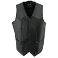 thumbnail image 7 of Milwaukee Leather SH1310Tall Men's Black Leather Classic V-Neck Motorcycle Rider Vest w/ Snap Button Closure 46-Tall, 7 of 7