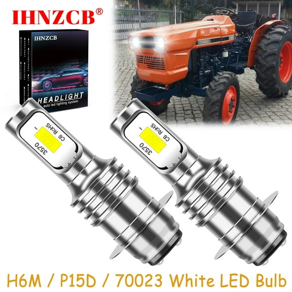 IHNZCB for Kubota L185 L235 L245 L295 L305 32150-33840 Tractor Super Bright Led Headlights Bulb,H6m P15d 70023,C39