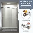 thumbnail image 4 of 56-60 in. W x 72 in. H Double Sliding Shower Door, Semi-frameless Bypass Bathroom Sliding Door with 1/4" (6mm) Tempered Glass for Walk-in Shower, Chrome 24D03-60CX, 4 of 16