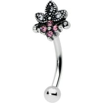 Body Candy 16G Surgical Steel Eyebrow Piercing Jewelry Cartilage Tragus Rook Leaf Flower Eyebrow Ring 5/16