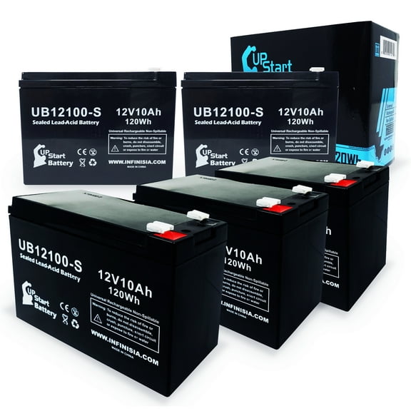 5x Pack - Compatible Mongoose M300 Battery - Replacement UB12100-S Universal Sealed Lead Acid Battery (12V, 10Ah, 10000mAh, F2 Terminal, AGM, SLA)