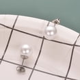 thumbnail image 3 of Aleasha 10mm Faux Pearl Stud Earrings Stainless Steel Round Pearl Earring Fashion Jewelry Valentine Day Gift, 3 of 5