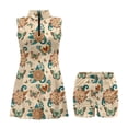 thumbnail image 4 of Garronmavis Golf Dress Sleeveless for Women Size L Collared Athletic Tennis Dresses Built in Shorts Athletic Dresses Womens Animal Golf Dress, Floral Butterfly, 4 of 7