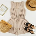 thumbnail image 4 of High Waist Tank Rompers V Neck Beach Womens Flowy Ruffle Layered Shorts Jumpsuit, 4 of 6