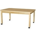 thumbnail image 6 of Wood Designs HPL366018C6 Mobile Rectangle High Pressure Laminate Table with Hardwood Legs-18", 18" Height, 60" Width, 36" Length, 6 of 7