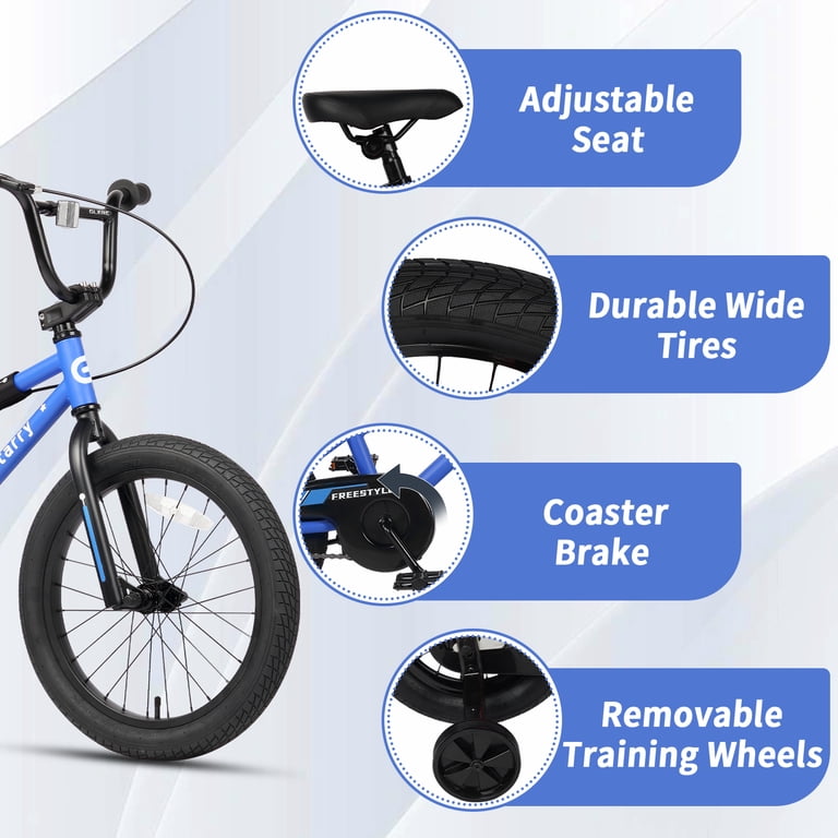 Glerc 18 Inch Little Kids Bike BMX Style Bicycle with Training