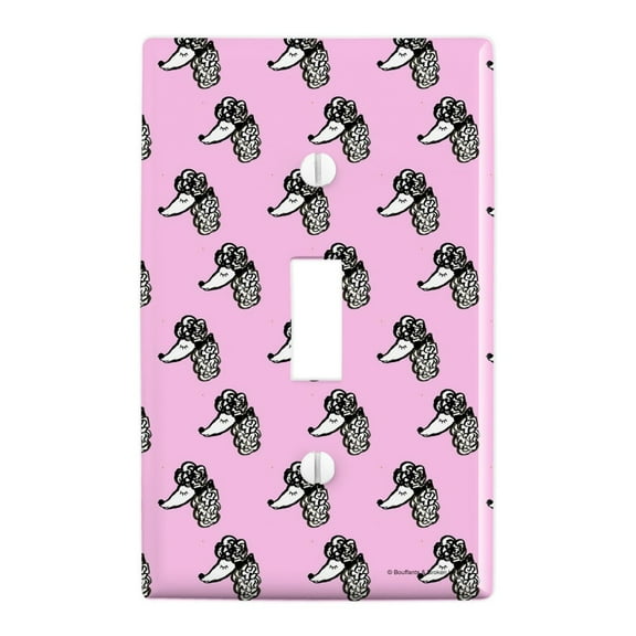 Pretty Poodles Dogs Pattern Plastic Wall Decor Toggle Light Switch Plate Cover