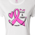 thumbnail image 4 of Inktastic Love, Care, Cure Breast Cancer Awareness Pink Ribbon Women's T-Shirt, 4 of 5