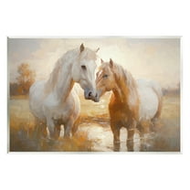 Stupell Industries Horses in Shallow Creek Animals & Insects Painting Unframed Art Print Wall Art, 15 x 10