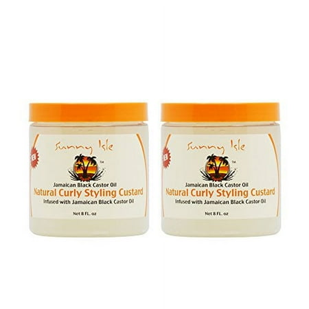 Sunny Isle Jamaican Black Castor Oil Natural Curly Styling Custard 8 oz "Pack of 2"