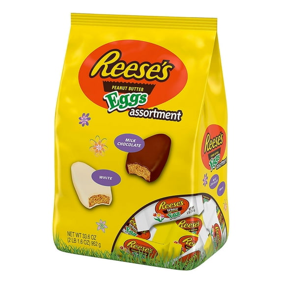 Reese’s® White & Milk Chocolate Peanut Butter Eggs Easter Candy Assortment, Edibles, Easter, 60 Pieces