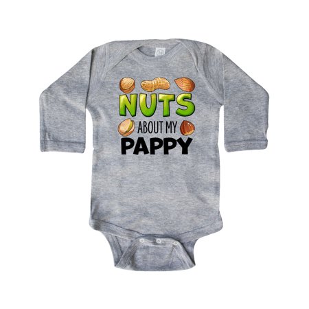 

Inktastic Nuts About My Pappy Peanut Almond Pistachio Gift Baby Boy or Baby Girl Long Sleeve Bodysuit