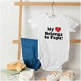 thumbnail image 4 of Heart Belongs Papa Grandfather Love Romper Boys or Girls Infant Baby Brisco Brands 12M, 4 of 6