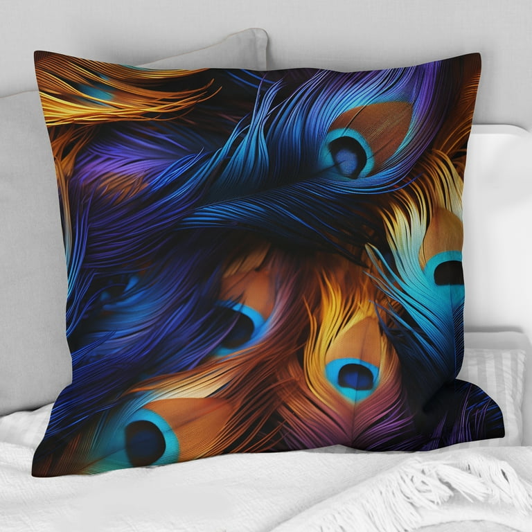 Peacock color pillows sale