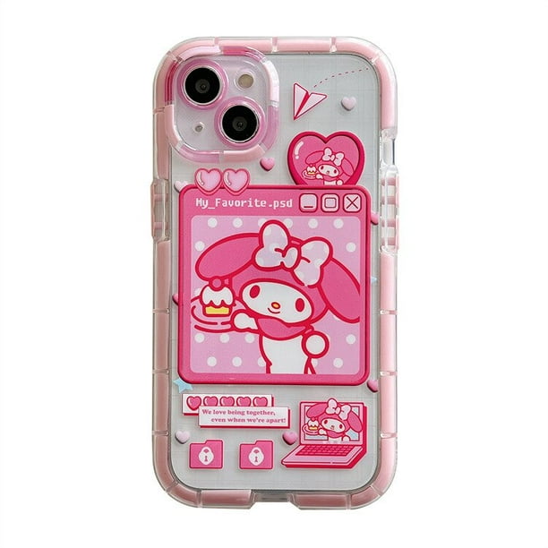 Funda de teléfono de Hello Kitty para niñas, carcasa de dibujos animados transparente, rosa, creativa, Kawaii, para IPhone 11, 12, 13 Pro Max, X, Xsmax, Xr