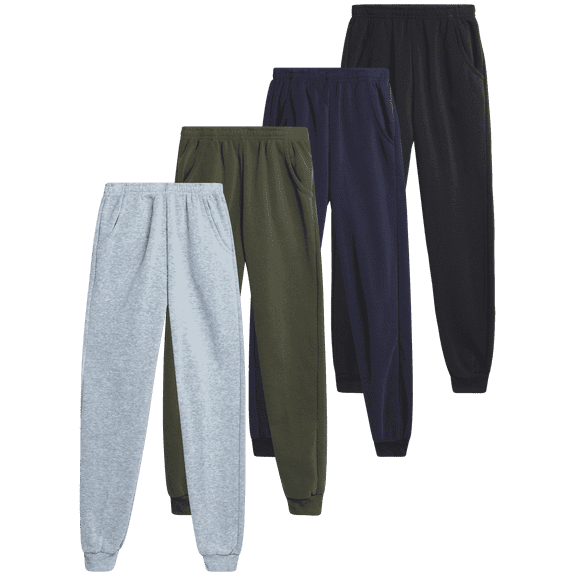 Coney Island Boys Sweatpants Soft Fleece Boys Athletic Jogger Sweat Pants with Pockets 4 Pack