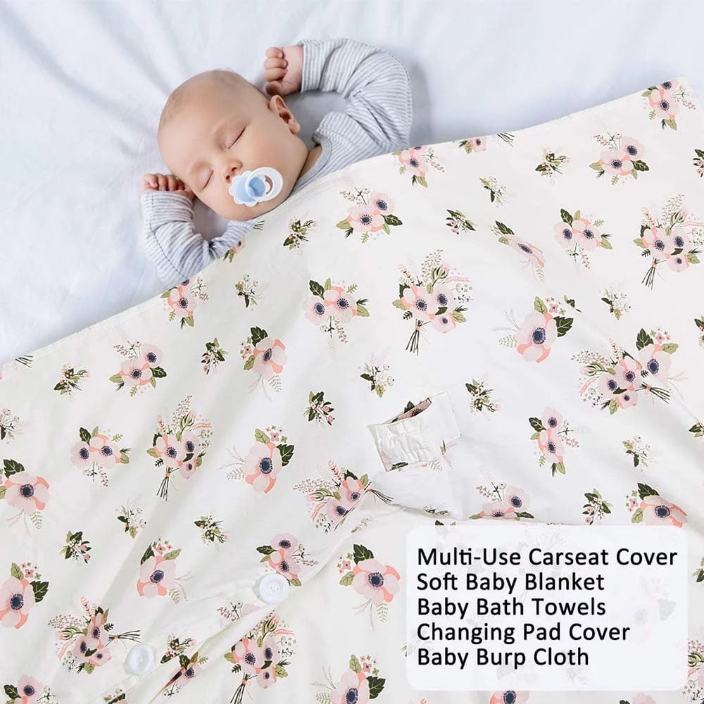 CNKOO Baby Car Seat Cover, Car Seat Covers for Babies Multi-use Infant Carseat Canopy Cover for Girls Boy Nursing Breastfeeding Cover
