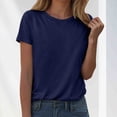 thumbnail image 2 of Kaprioy Summer Tops for Women Short Sleeve Comfy Basic Top Tees Tshirt Crewneck Shirt, 2 of 5