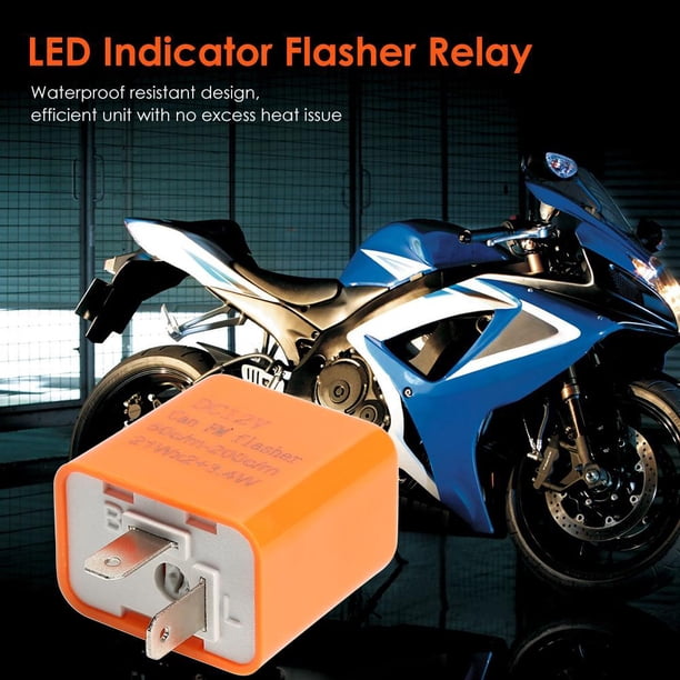 Motocicleta Moto 2 Pin Velocidad Ajustable LED Indicador Intermitente Relé Ndcxsfigh Accesorios para autos y motos