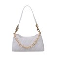 thumbnail image 2 of Bolsa Bolso de mano con cadena para mujer. patrón de celosía. bolso de hombro y axilas de PU simple (blanco) Ehuebsd Nuevos Originales, 2 of 9