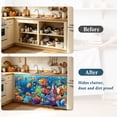 thumbnail image 4 of Ocean Coral Fish Cabinet Curtain 35"Wx35"L,Dustproof Under Sink Skirt with Self Adhesive Tape,Colorful Underwater World Seagrass Cabinet Curtain Cover for Kitchen Sink,Bathroom Vanity,Laundry Room, 4 of 9