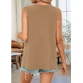 thumbnail image 2 of Women'S 2025 Summer Sweater Vest Sleeveless Knit Cardigan Button Down Tank Tops Khaki XL, 2 of 7