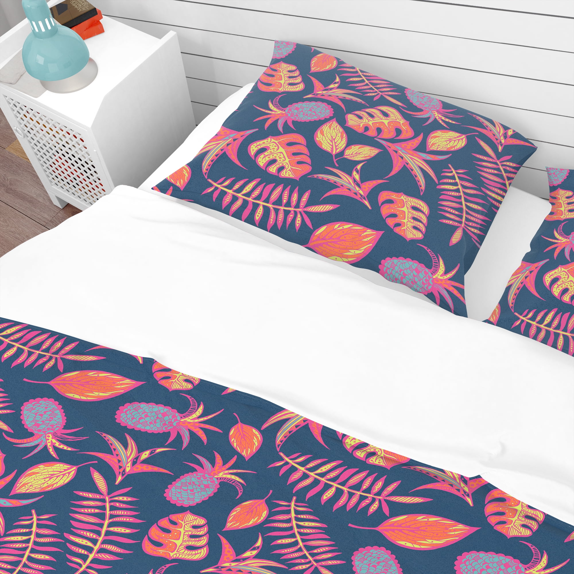 Designart 'Cartoon Tropical Pattern' Tropical Duvet Cover Set