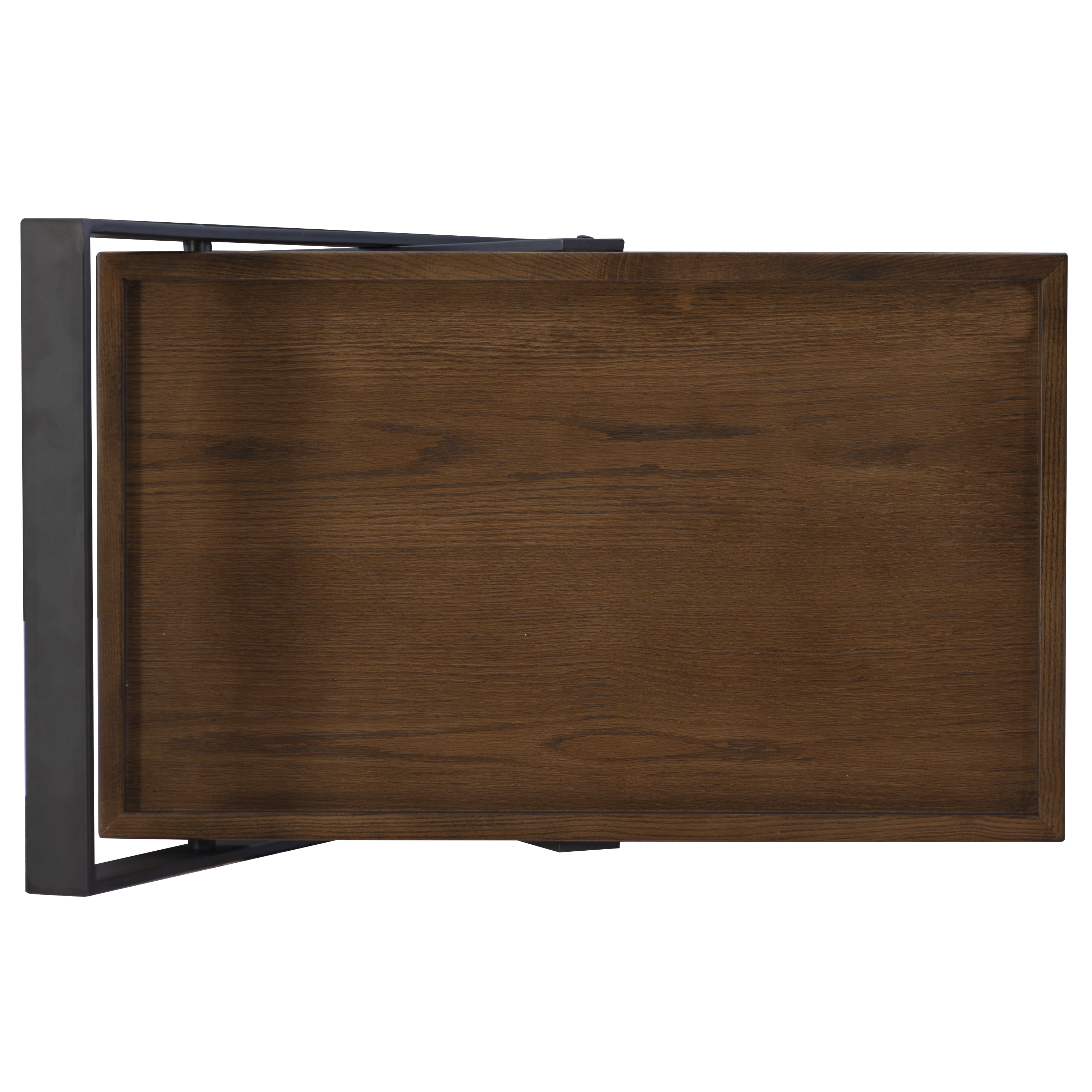 Powell Radnor 2-Tier Rolling Bar Cart, Warm Nut Brown/Gunmetal