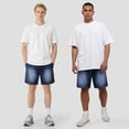thumbnail image 3 of GINGTTO Men's Baggy Loose Fit Elastic Waist 7" Denim Shorts, 3 of 8