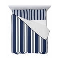 thumbnail image 7 of Quilts Twin Size Bedding Set, Striped Navy Blue Lightweight Quilted Comforter, Farmhouse Line Stripes Classic Soft Reversible Bedspread Coverlet with Pillow Covers for All Season, 68" x 86", 7 of 7