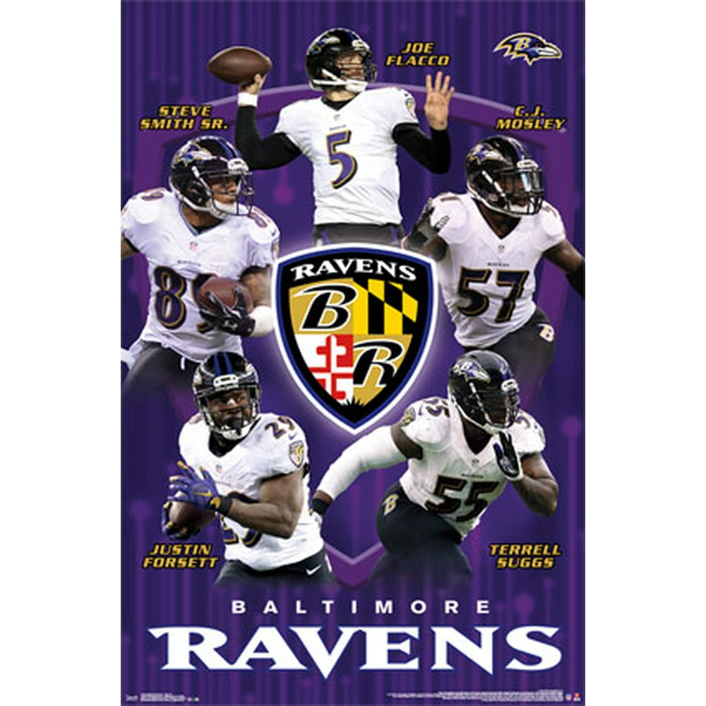 Baltimore Ravens Team Stars 22" x 34" NFL Football Poster
