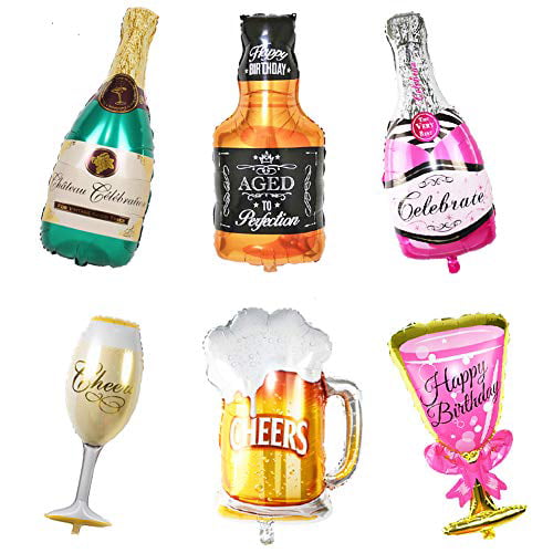 Details about   Whiskey Wine Bottle Beer Cup Balloon 30th 40th 50th 60th Birthday Party Supplies 