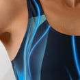 thumbnail image 5 of WREESH Womens One Piece Swimsuit Rash Guard Swim Suits Backless Jumpsuit with Added Gradient Print Bikini Jumpsuit Sleeveless Bathing Suits Blue, 5 of 9