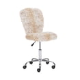 thumbnail image 6 of Linon Cami Faux Fur Upholstered Armless Office Chair in Beige Snow Leopard, 6 of 14