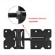 thumbnail image 2 of Bisagras de Puerta de Automático de Alta Resistencia para Cercas de Madera, Kit de Herrajes con Bisagras Ajustables A 90 Grados (Paquete de 2), 2 of 9